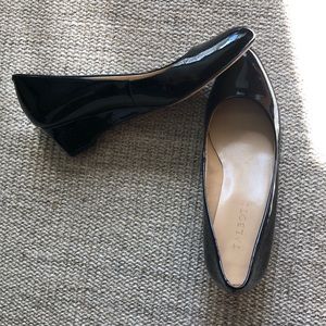 Talbots patent leather wedged heels